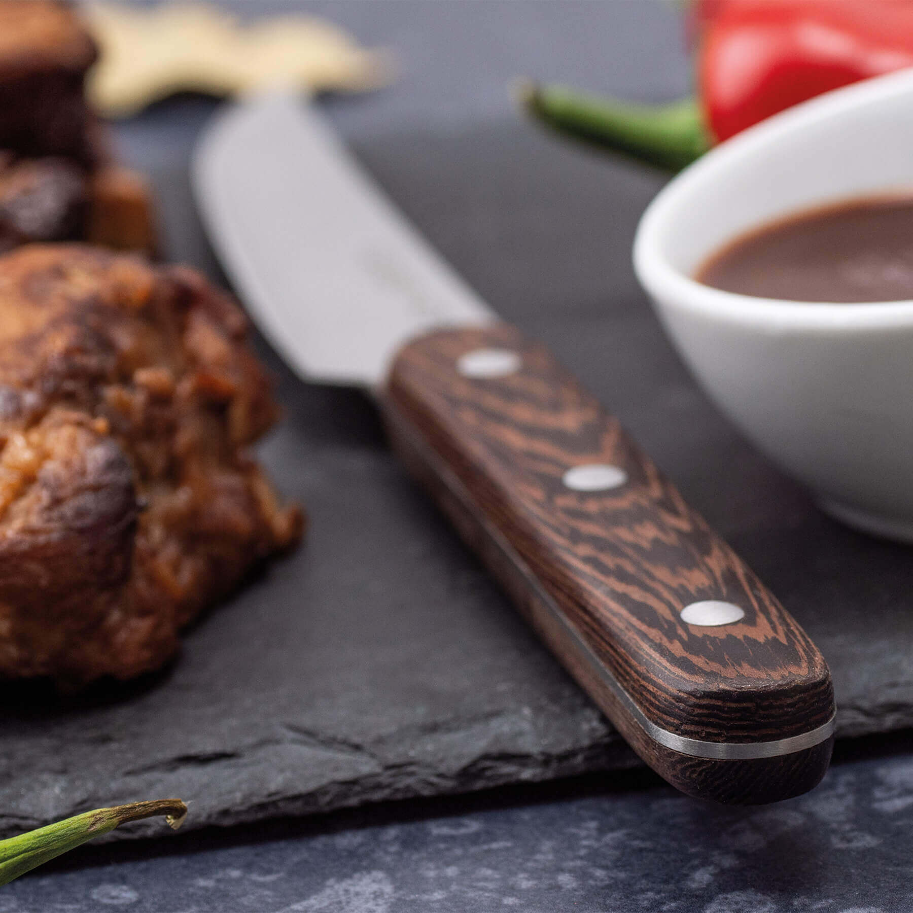 Coffret de 4 couteaux à steak EOS 3 Claveles avec manche en bois wengé