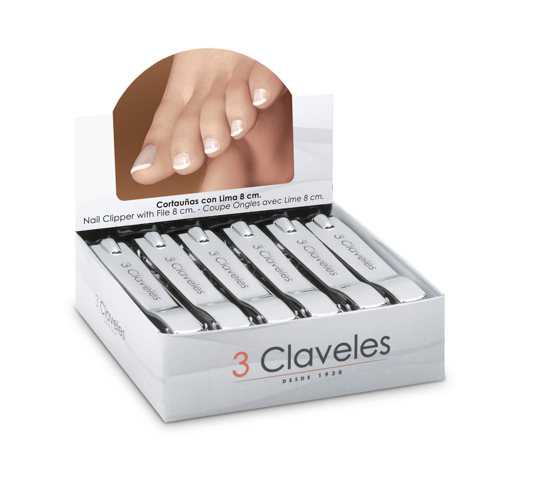 Cortauñas con lima pack de 12 unidades 8 cm 3 Claveles