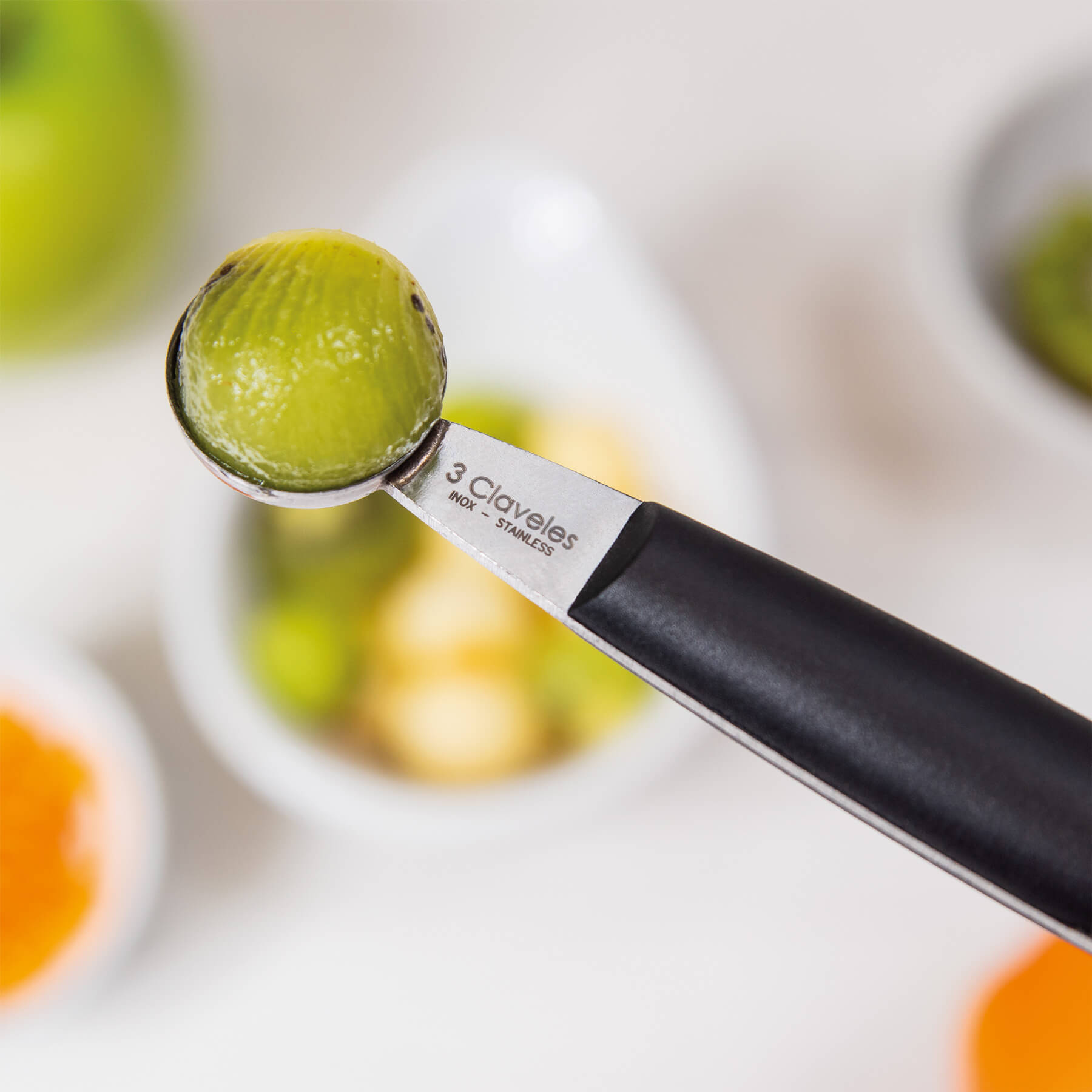 Outil de ventouses doubles 3 Claveles 22/30 cm avec manche en polypropylène noir