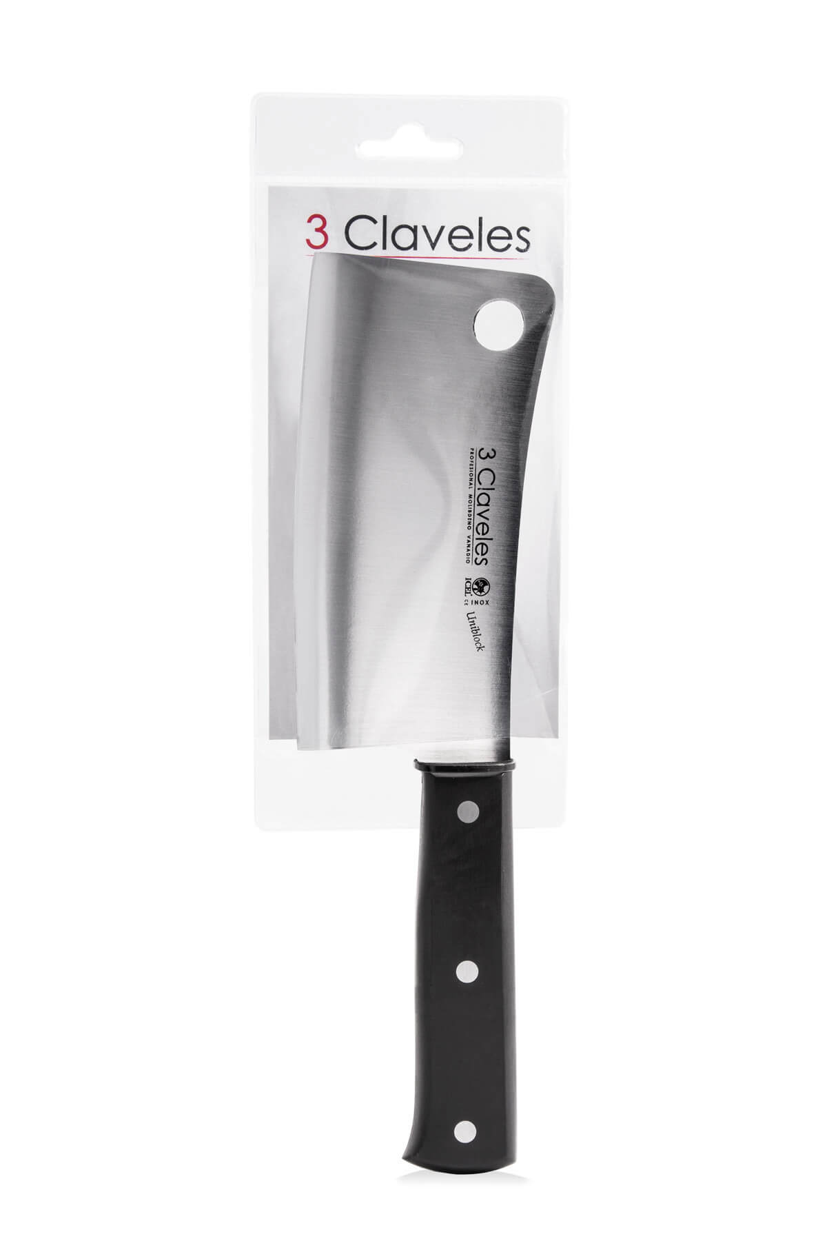 Hachette, 16 cm et 4 mm d'épaisseur, manche en polyoxyméthylène noir, 3 Claveles