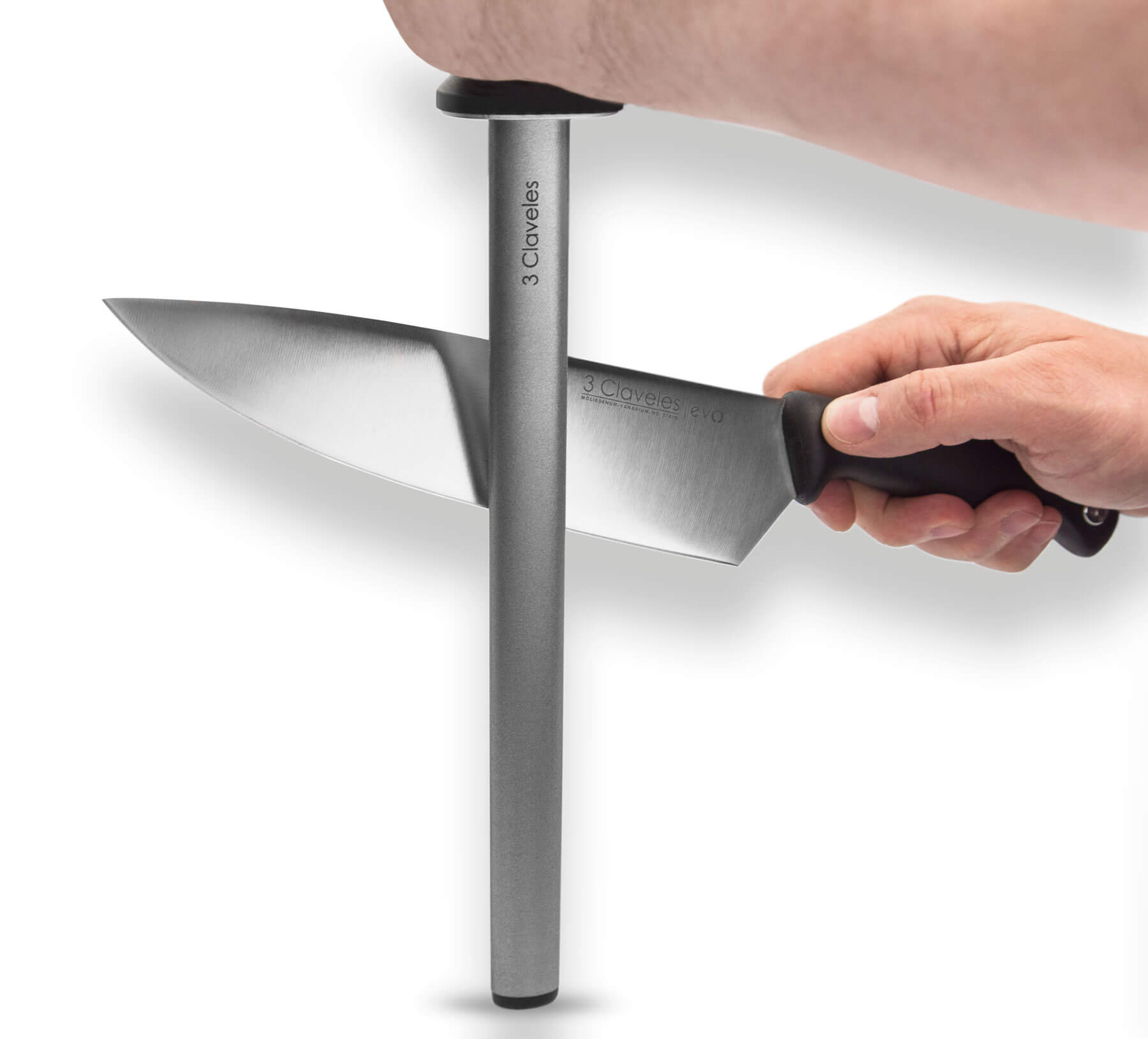 Chaira de diamante 3 Claveles con mango de fibra de nylon negro