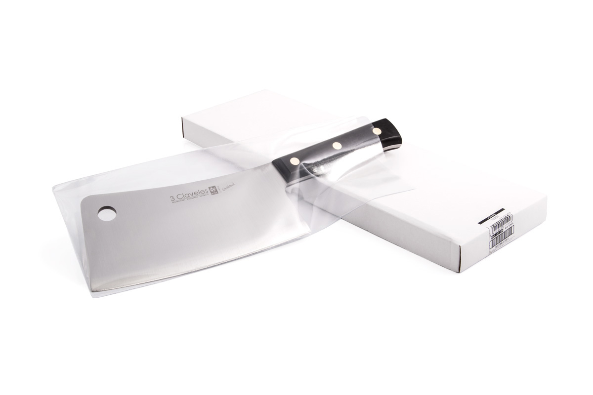 Beil, 20 cm lang und 5 mm dick, Griff aus schwarzem Polyoxymethylen, 3 Claveles