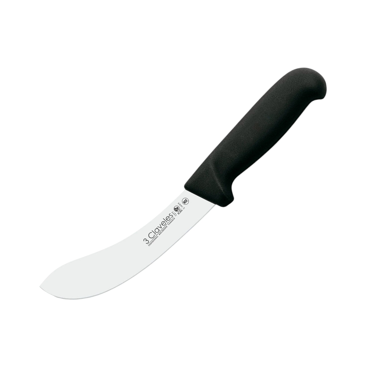 16cm Skinning Knife with Black Polypropylene Handle 3 Claveles