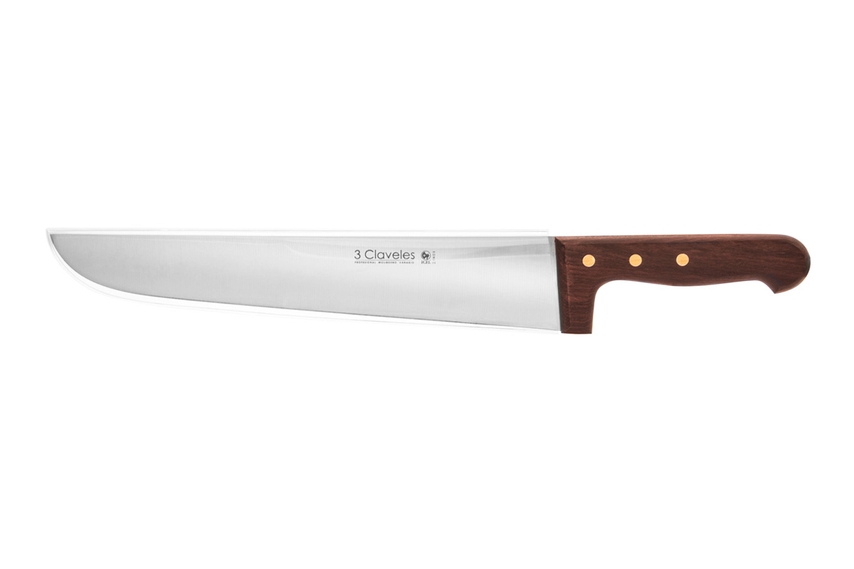 30cm butcher knife with rosewood handle, 3 Claveles
