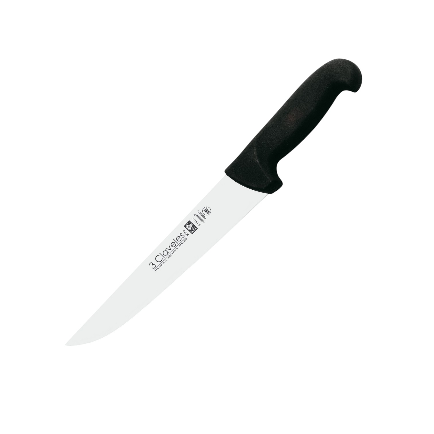Butcher knife with 26cm blade and black proflex handle 3 Claveles...
