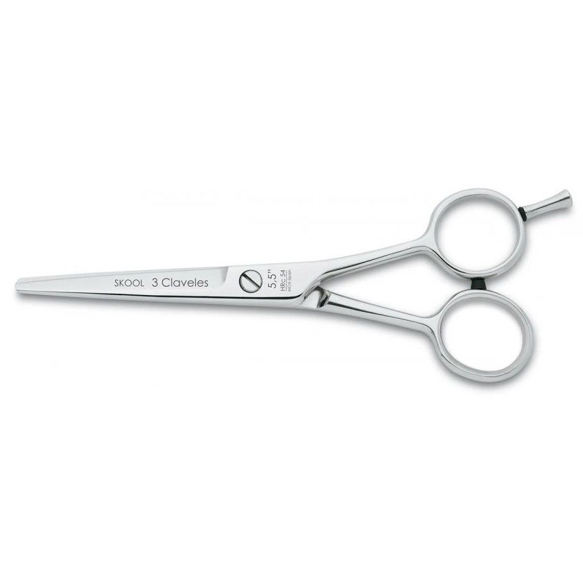 Tijera peluquero Skool 5.5" en acero inoxidable 3 Claveles