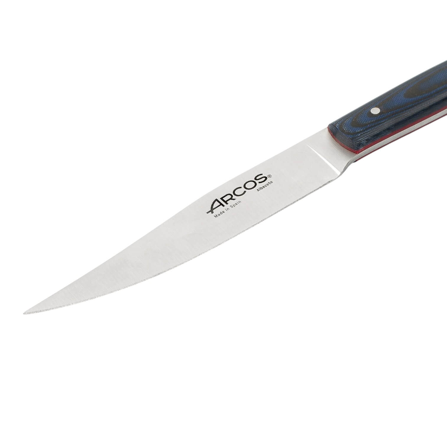 Coltello da bistecca Origin con lama da 110 mm, manico in micarta blu Arcos