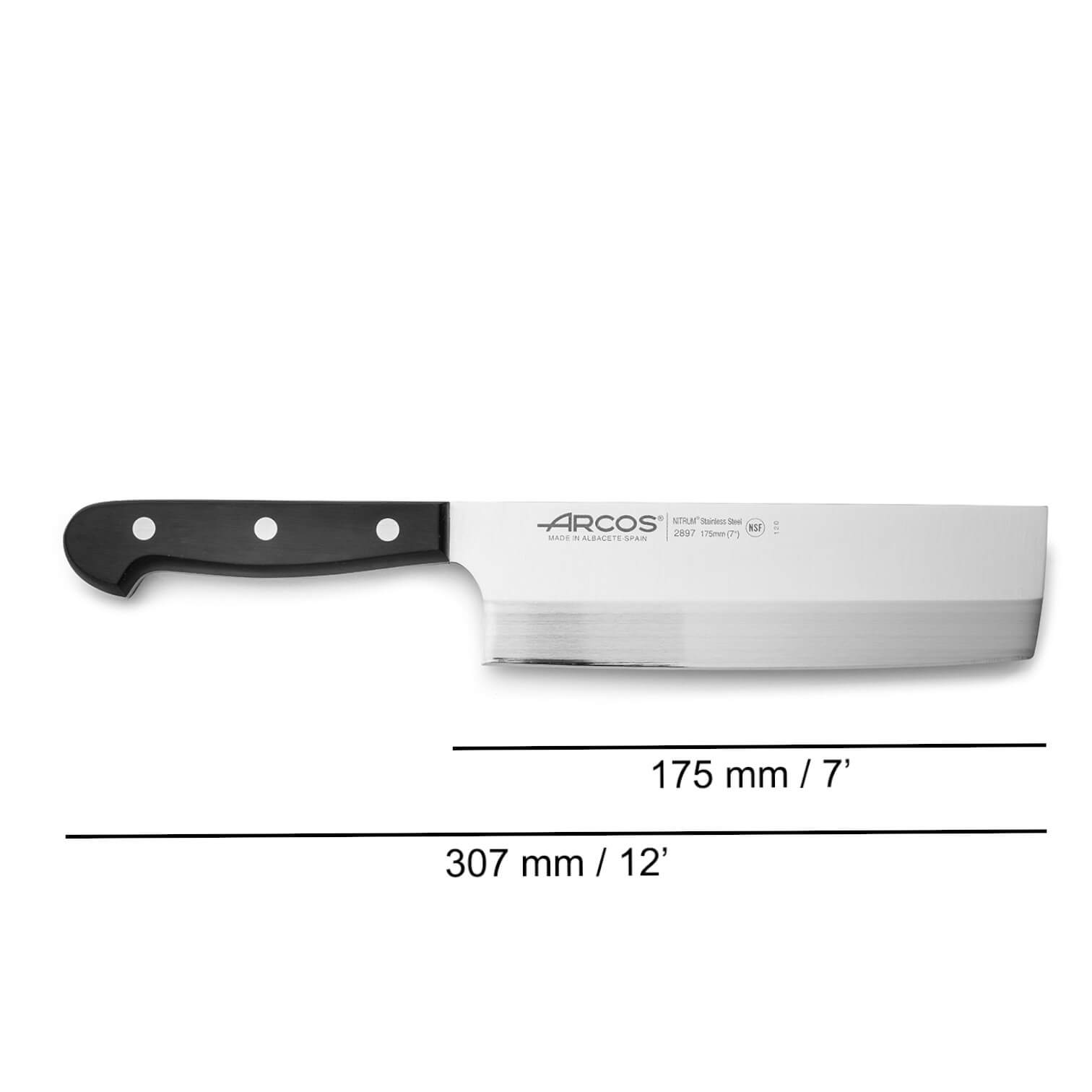 Coltello Usuba serie universale Arcos con manico in poliossimetilene nero 175 mm