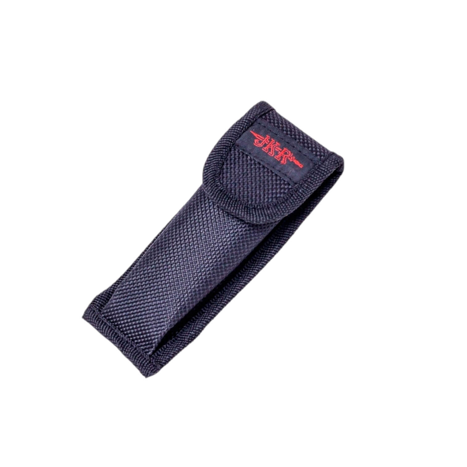 Couteau de poche tactique avec lame de scie noire de 8,5 cm et manche en aluminium noir et orange, équipé d'un coupe-ceinture et d'un brise-vitre.