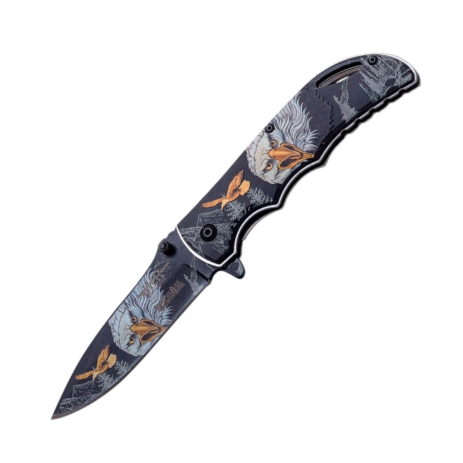 Couteau de poche avec une lame de 9 cm et un manche en aluminium ...