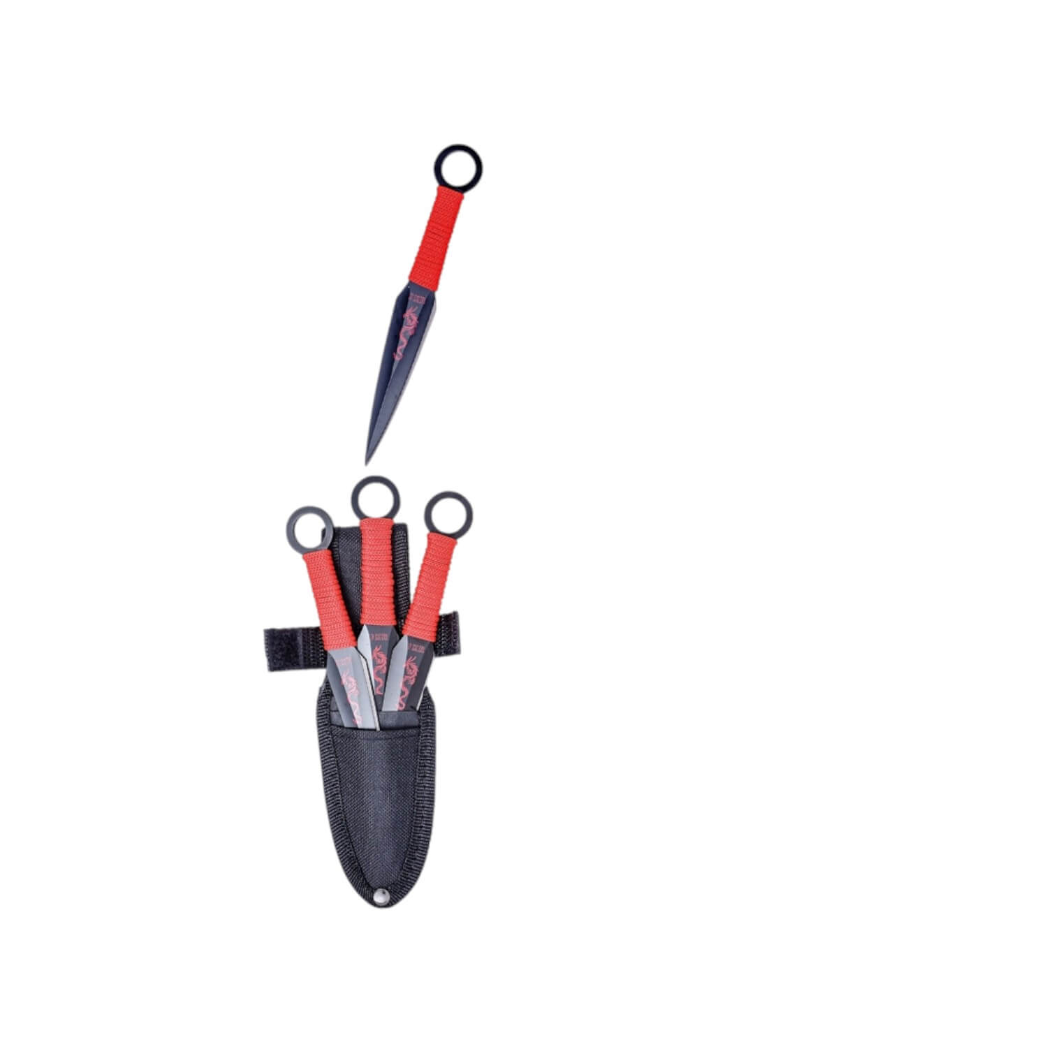 Set 3 cuchillos lanzadores de acero inoxidable de 15 cm con cordu...