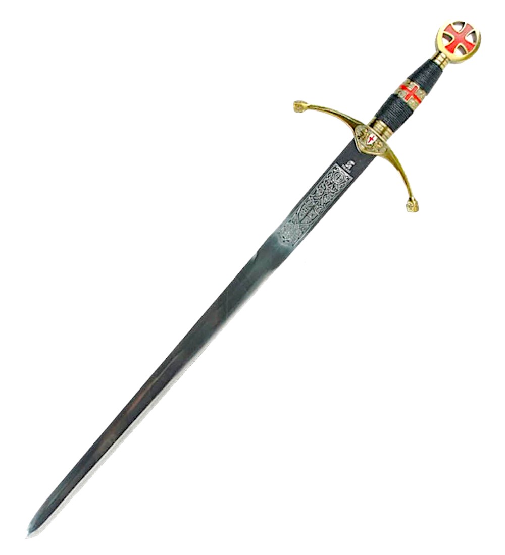 105cm black and gold Crusader sword