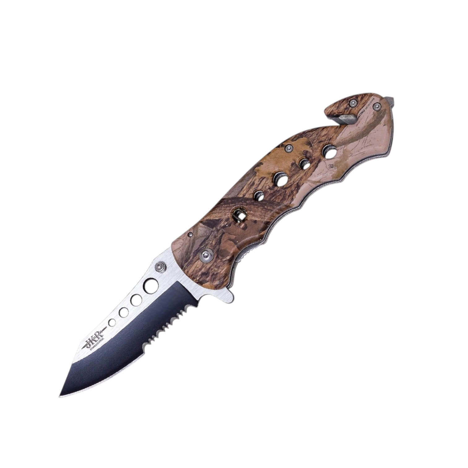 Taktisches Messer mit getarntem Aluminiumgriff und 8 cm langer, g...