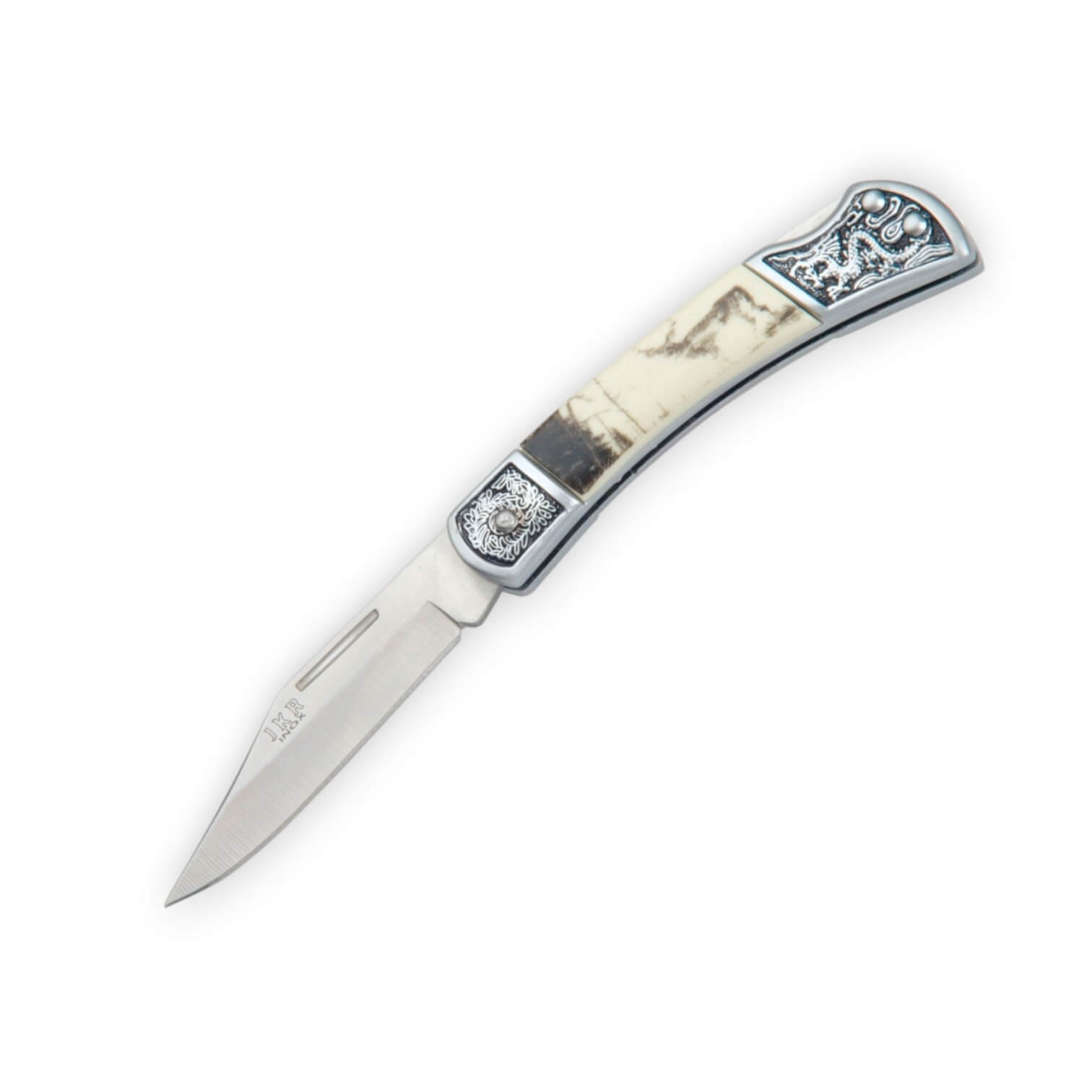 Canivete JKR com cabo temático de veado e lâmina de aço inoxidáve...