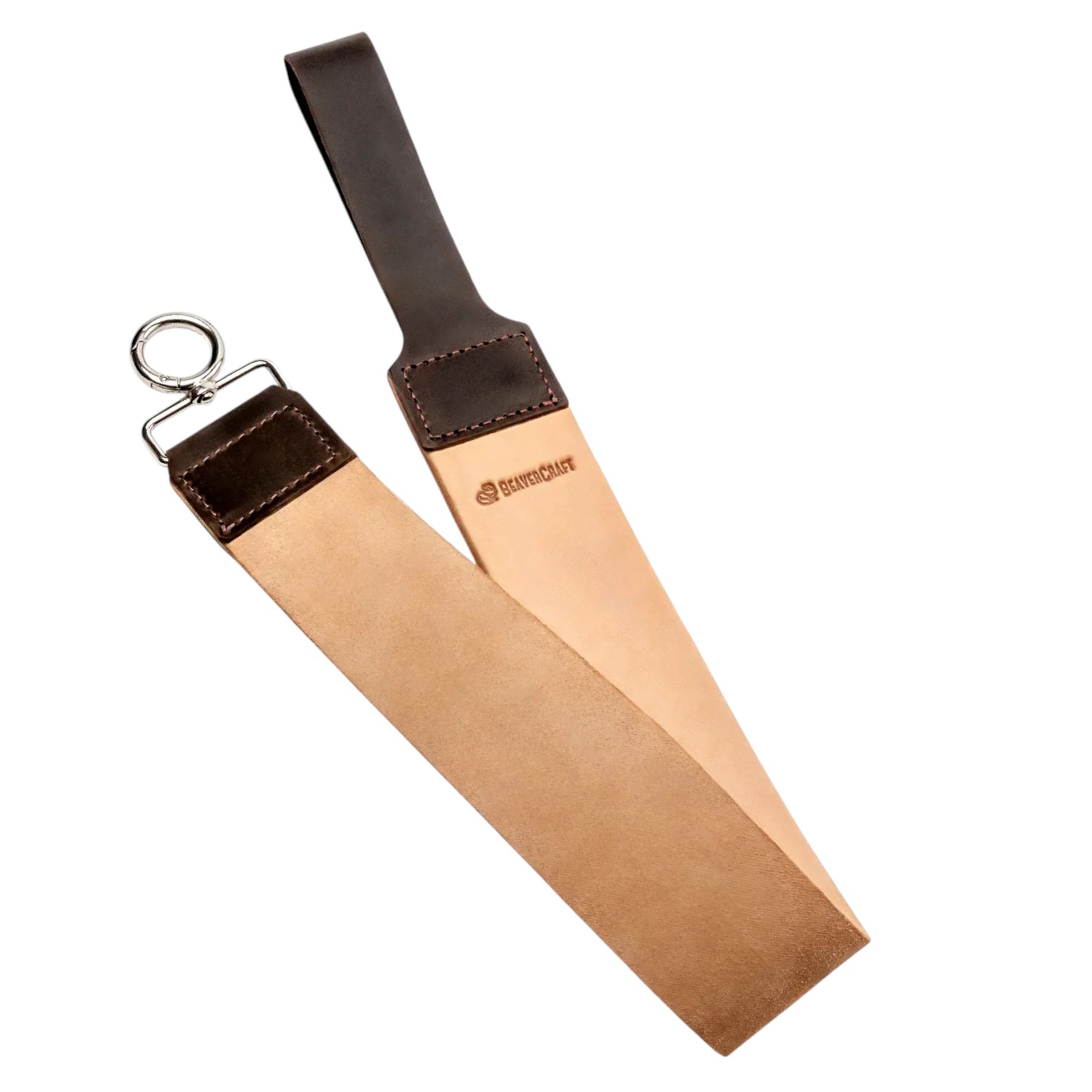 Double-sided leather strap for polishing knives