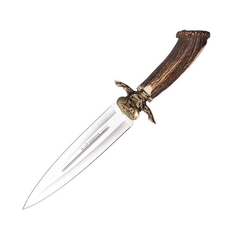 Faca Muela Cervus 26L Deluxe com guarda de latão decorada