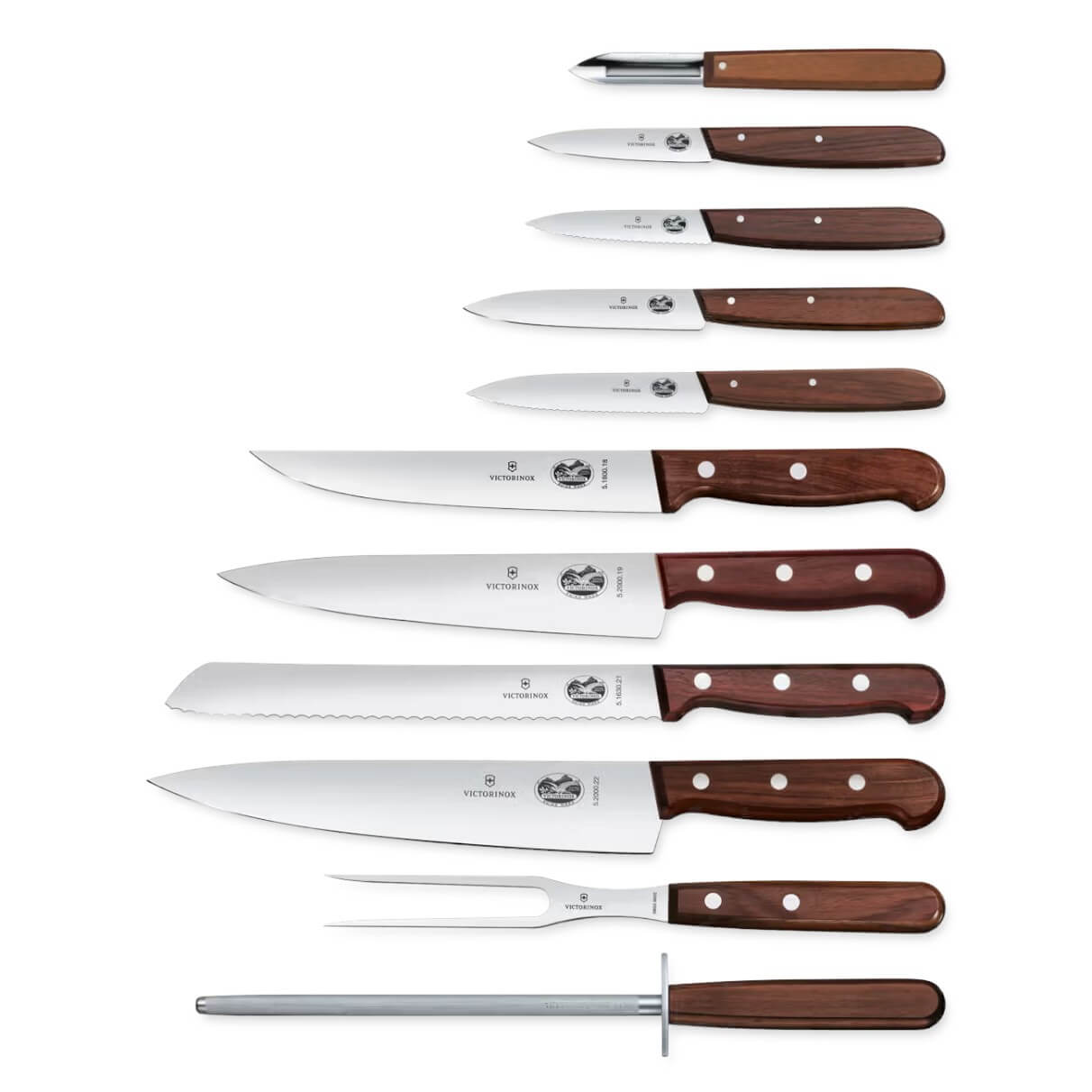 Soporte con cuchillos de madera Victorinox serie Wood incluye 11 piezas