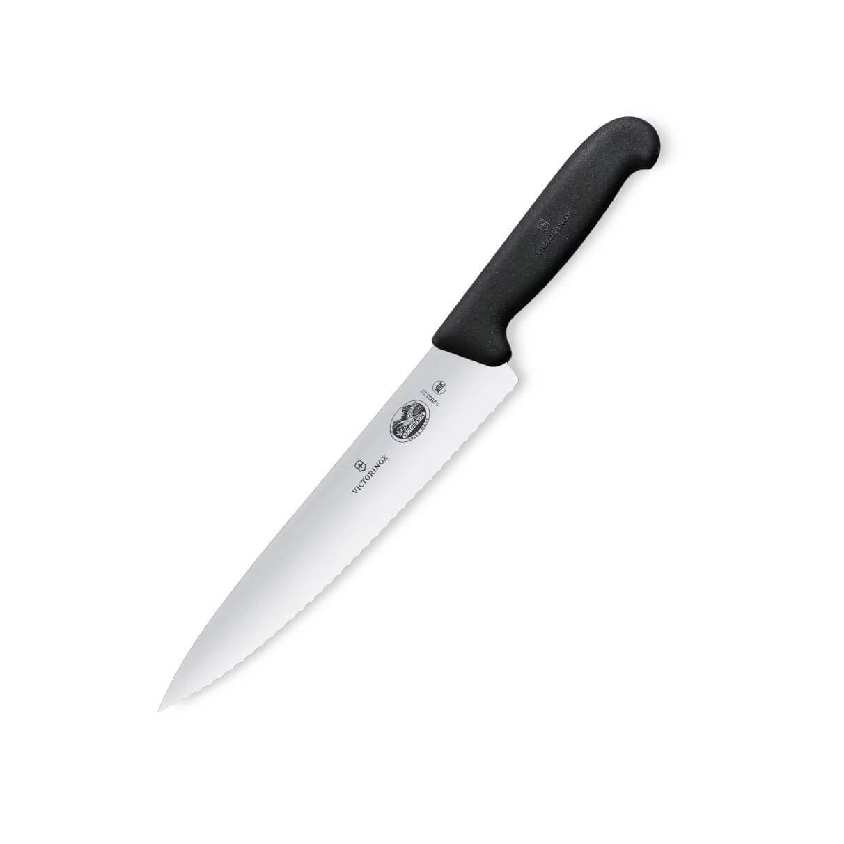 Cuchillo de chef con hoja dentada de 22 cm con mango de TPE negro...