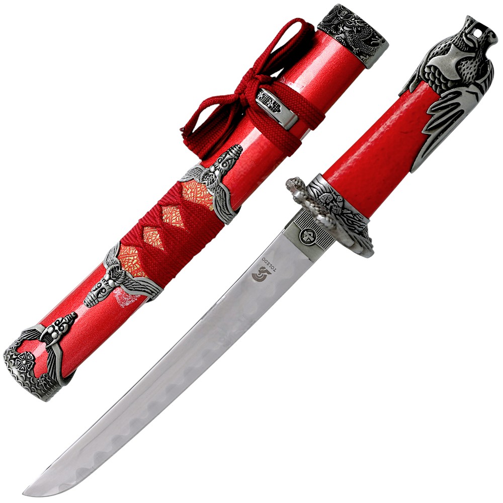 Tanto serpiente roja con vaina roja
