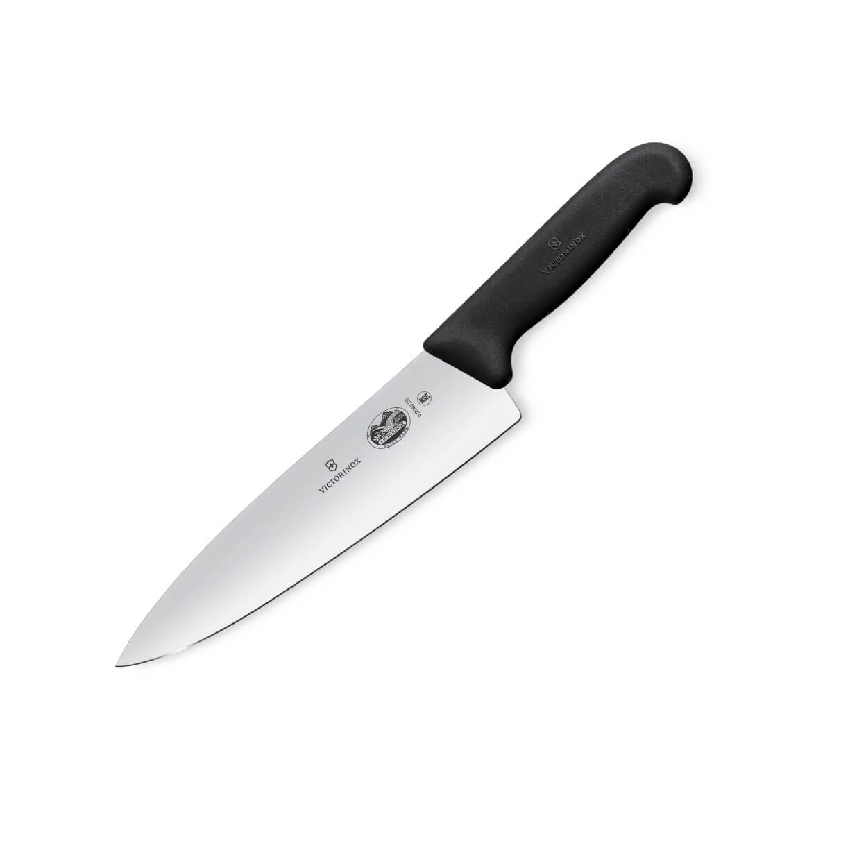 Cuchillo de chef con hoja lisa de 20 cm con mango de TPE negro Vi...