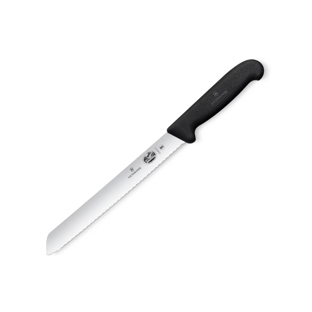 Cuchillo para pan con hoja dentada de 21 cm de largo y mango de TPE negro Victorinox