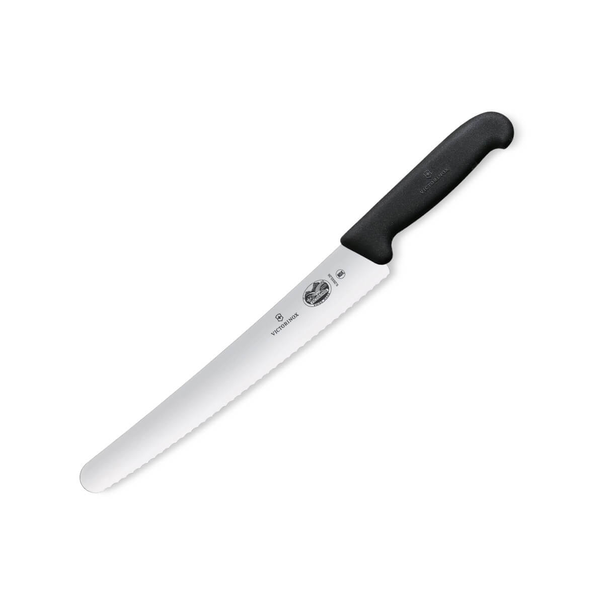 Cuchillo para pan y pastelería con mango de TPE negro y hoja dent...