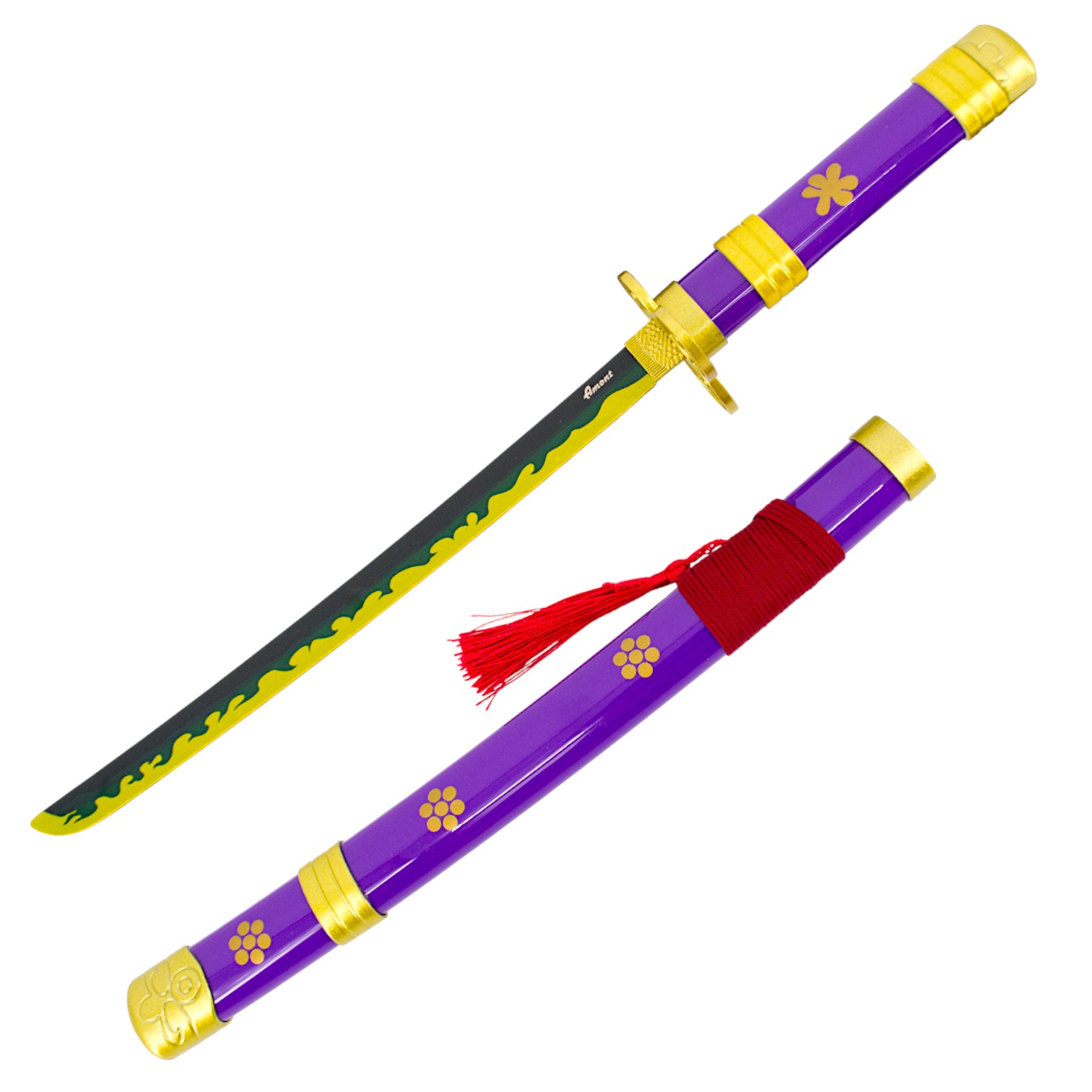Mini katana Enma di Zoro di One Piece con lama nera con bordo sat...