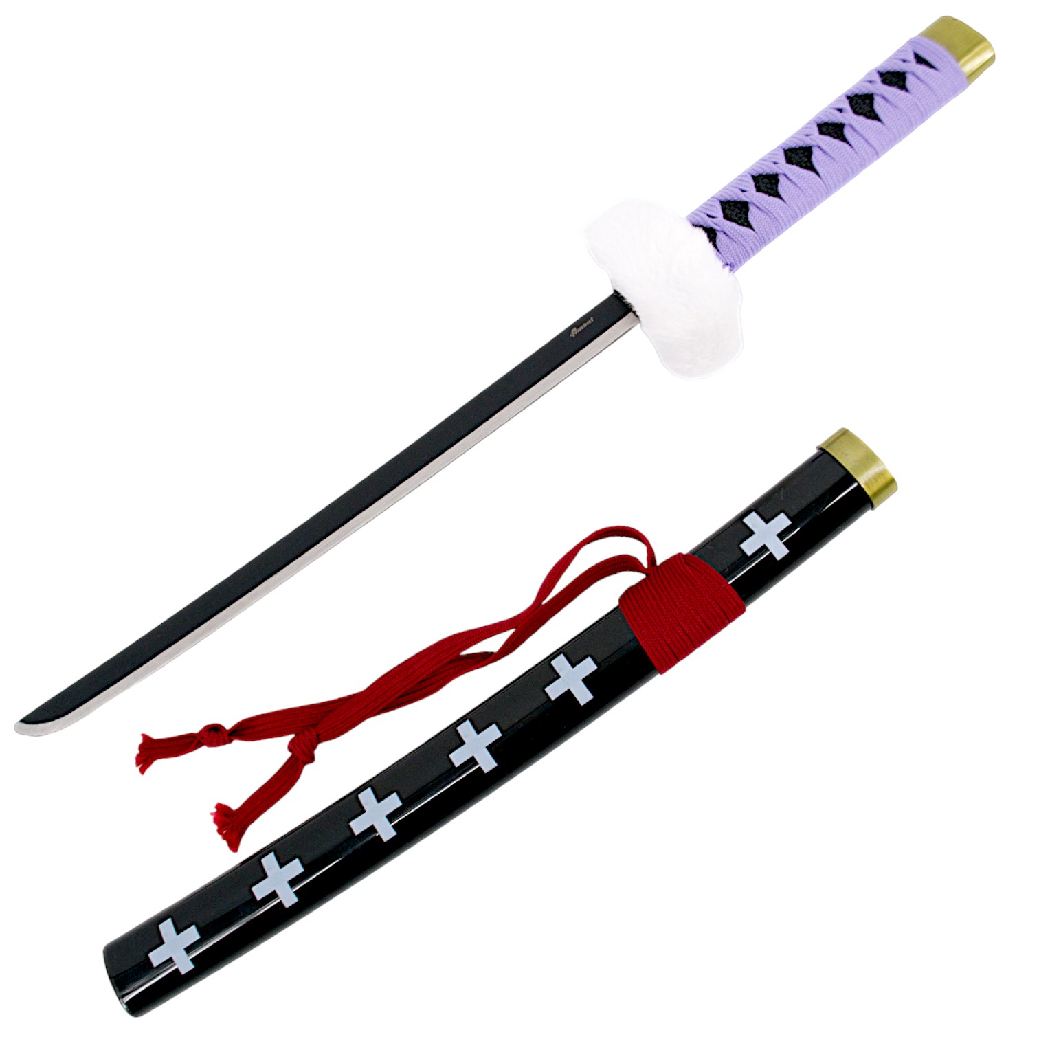 Mini katana One Piece di Trafalgar Law con lama nera con bordo sa...