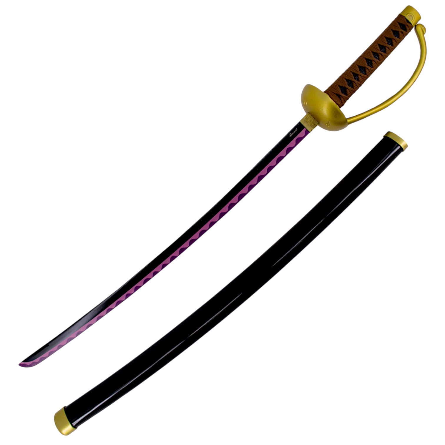 One Piece Gold D. Roger Katana 100 cm com cabo castanho e bainha ...