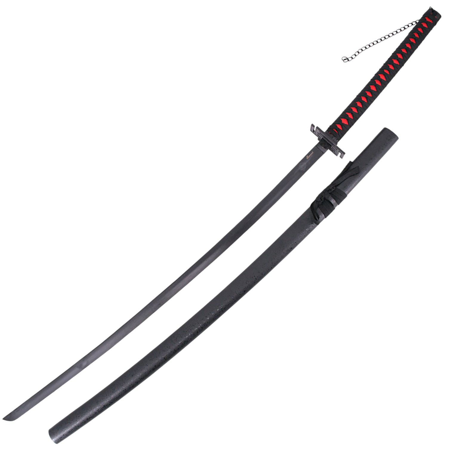 Bleach Tensa Zangetsu Ichigo Kurosaki Katana preta e vermelha com...