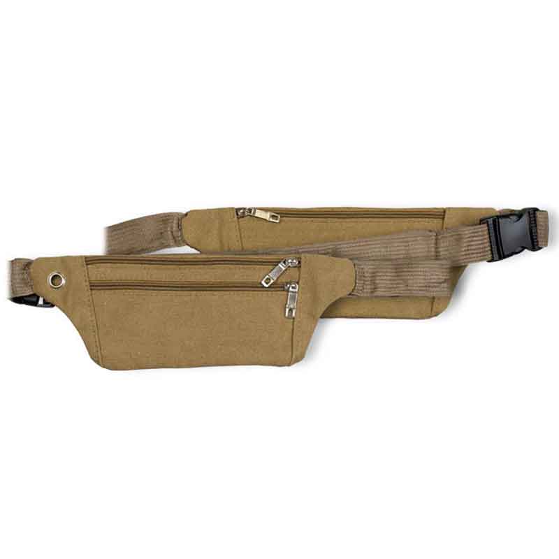 Riñonera táctica color coyote con 3 bolsillos