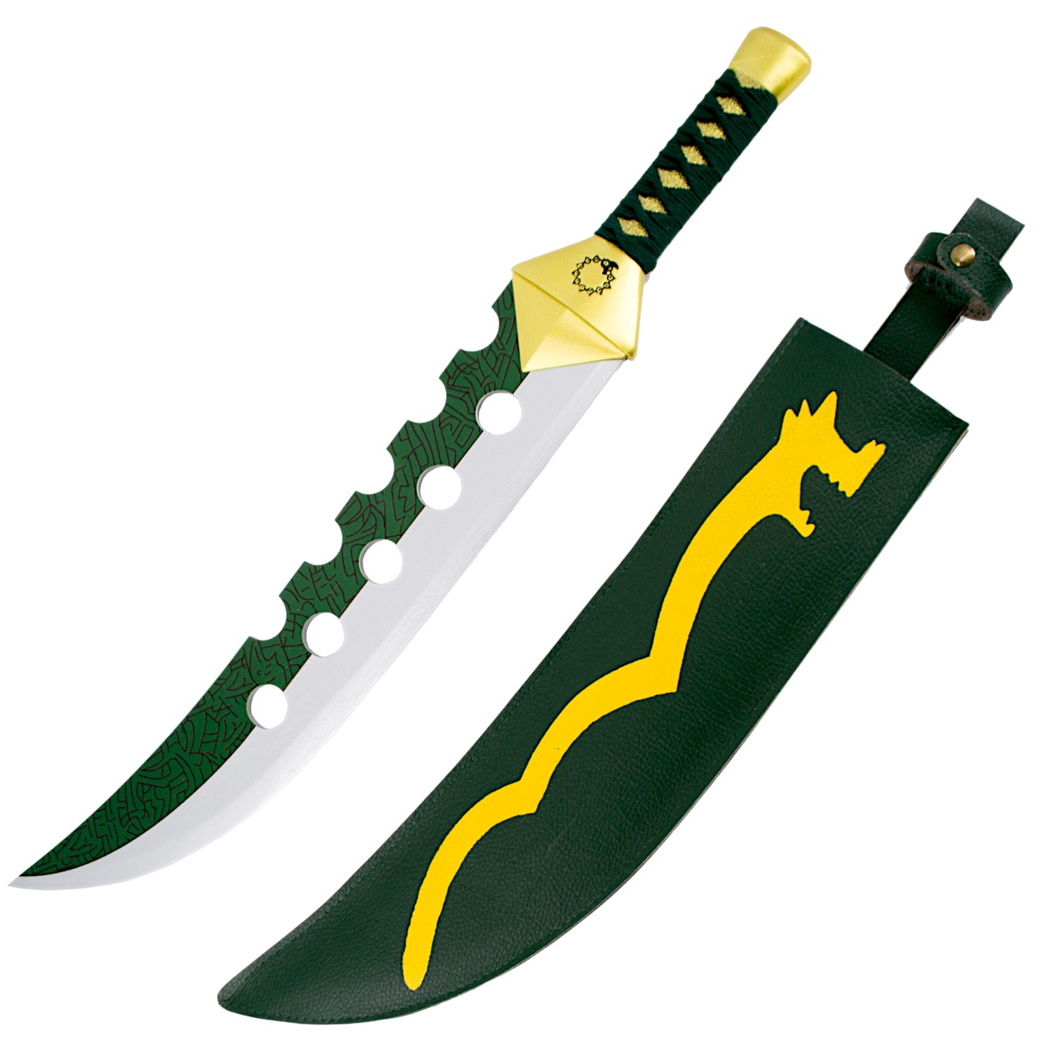 Espada demoníaca Lostvayne de Seven Deadly Sins verde y dorada co...