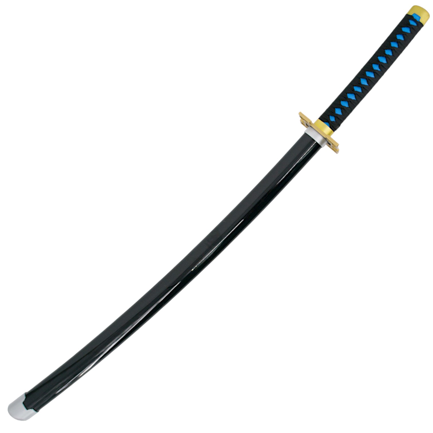 Katana de bambu Demon Slayer Tokitou Muichirou negra y azul
