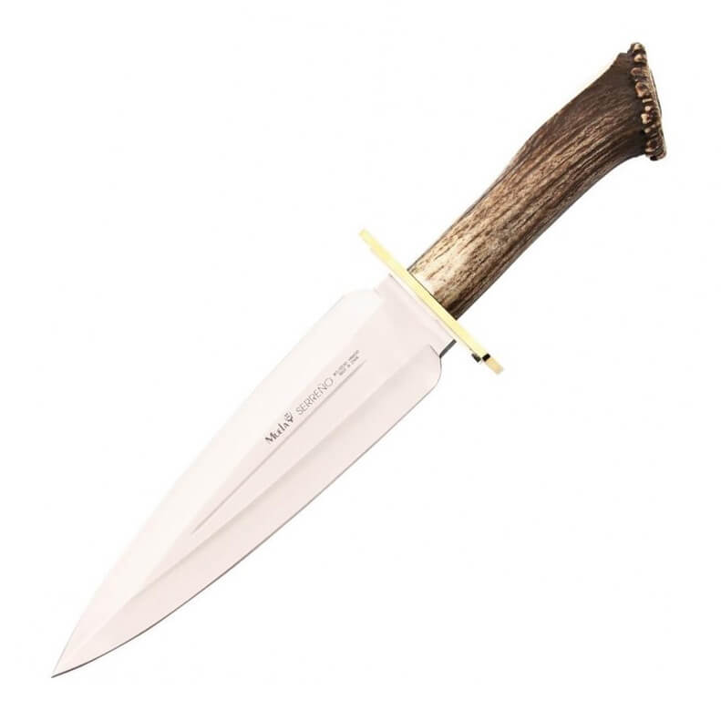 Couteau de chasse Muela Serreño-S avec manche en bois de cerf ave...