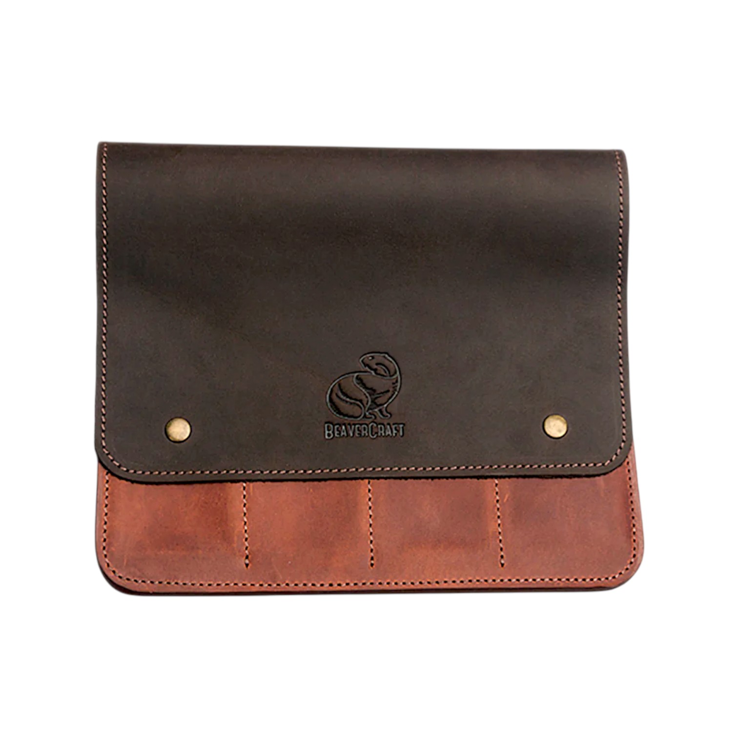 Estuche de cuero para guardar 4 herramientas Beavercraft