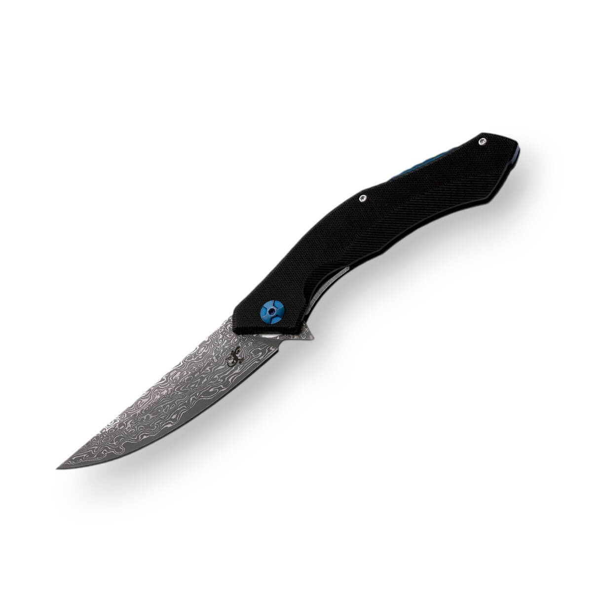 Navaja táctica con hoja damasco de 9 cm y cachas de G10 negro con...