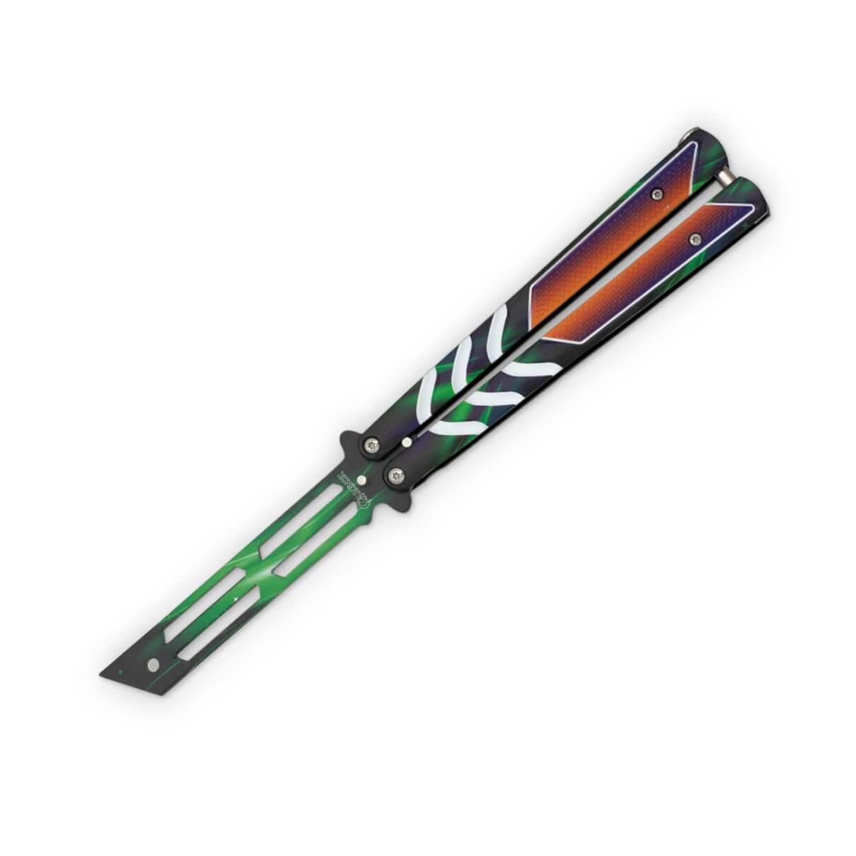 Navaja mariposa de entrenamiento con hoja tanto sin filo de 10 cm...