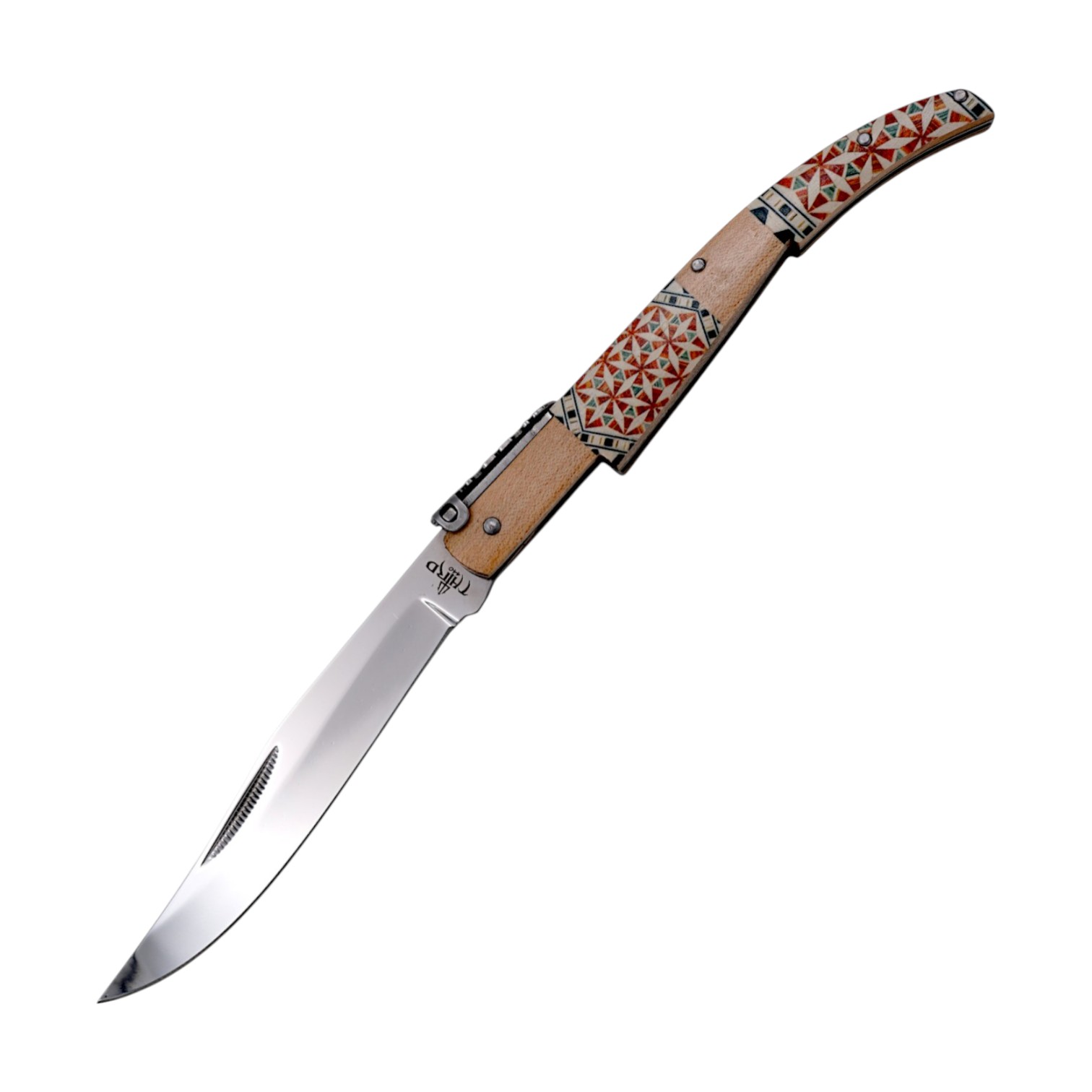 Navaja de carraca 13 cm Serie Maple Wood con mango de arce imitac...