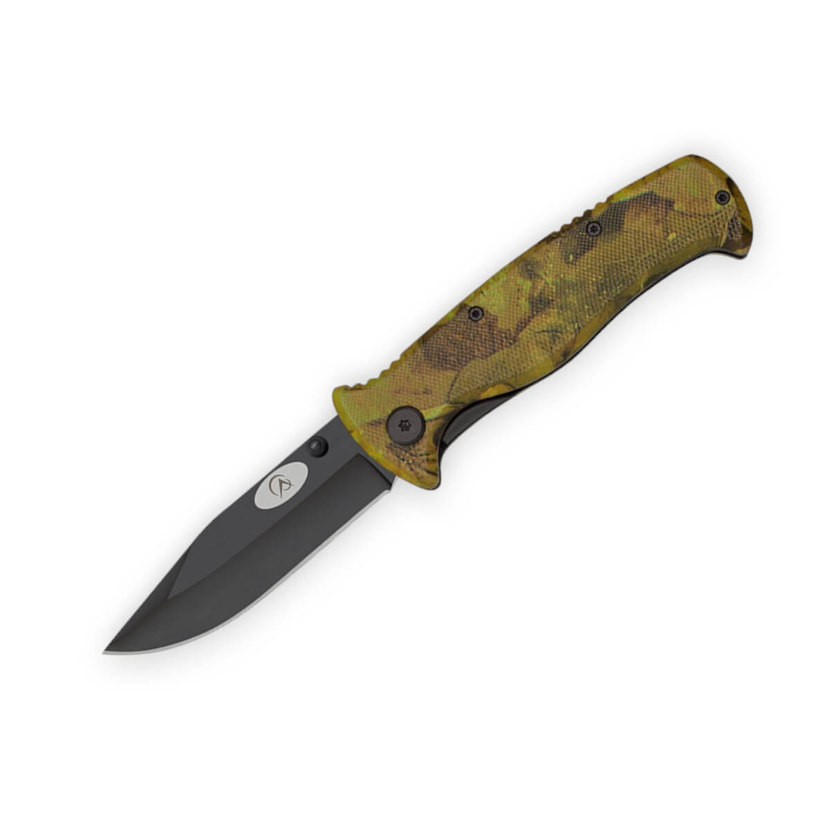 Navaja de bolsillo con hoja negra de 8.6 cm y mango de ABS boscos...