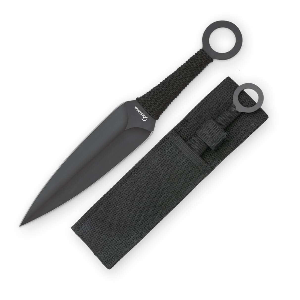 Cuchillo lanzador de acero inoxidable lacado negro de 22.5 cm con...