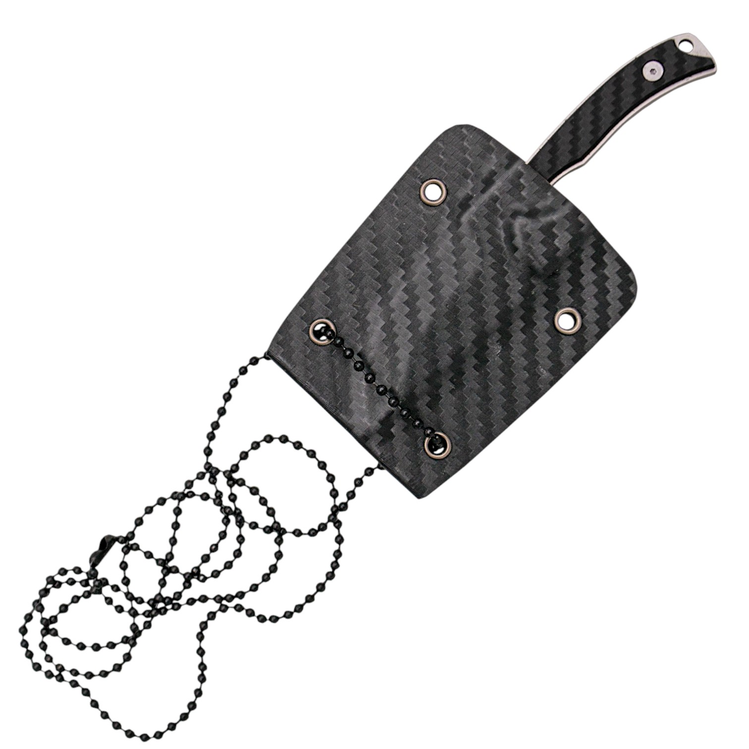 Cuchillo de Cuello con 5,5 cm de Hoja Satinada y Filo 5,3 cm con Mango Kydex con Patrón