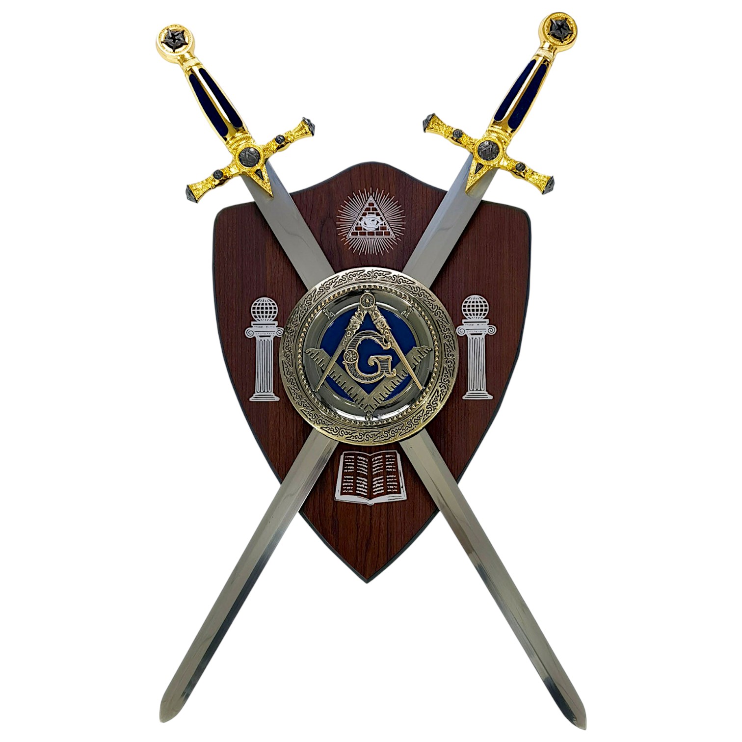 Escudo Masónico con Espadas 66x41 cm Réplica Decorativa