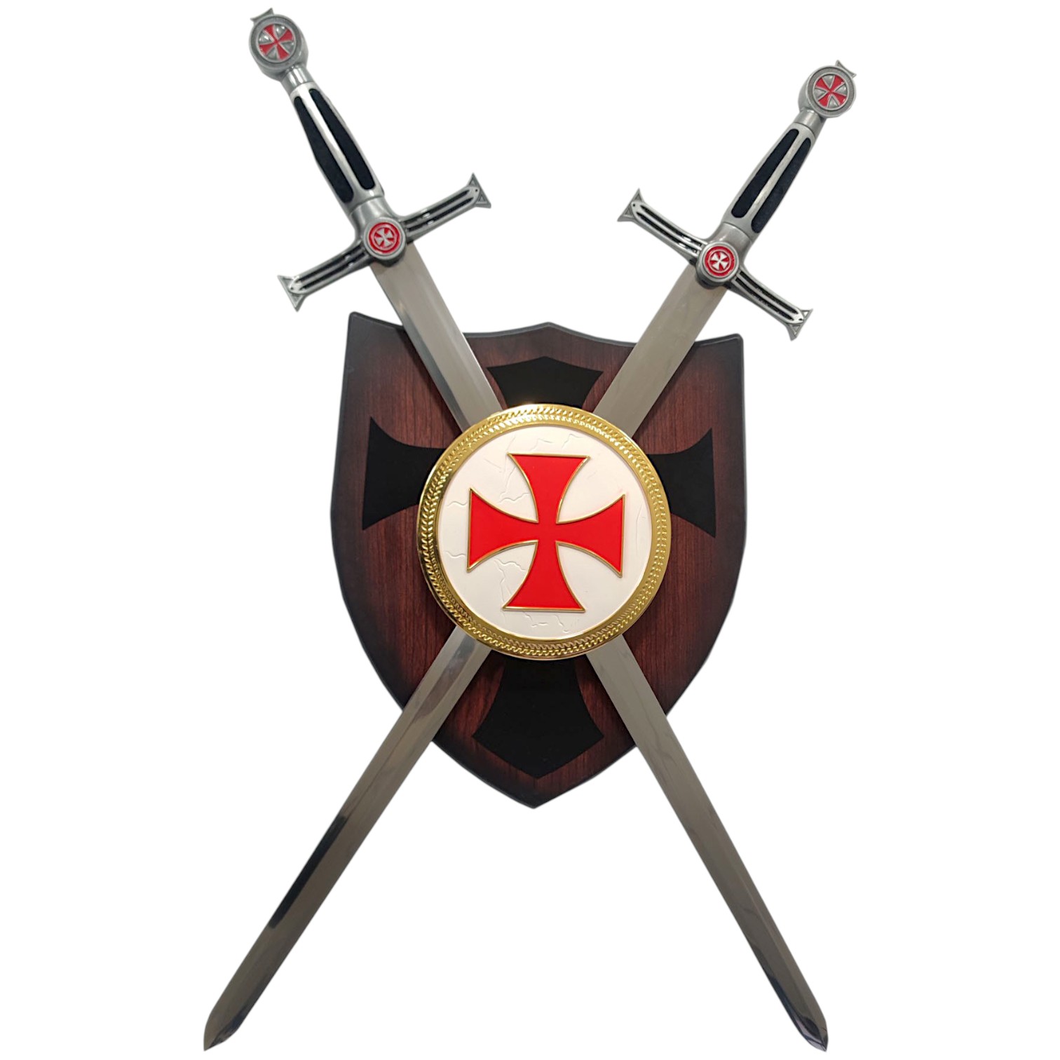 Escudo Templario con Espadas 66x41 cm Réplica Decorativa Terciope...