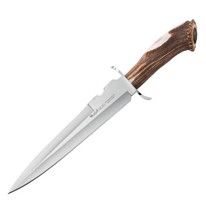 Couteau de chasse Muela Bear-24R avec manche en bois de cerf avec...