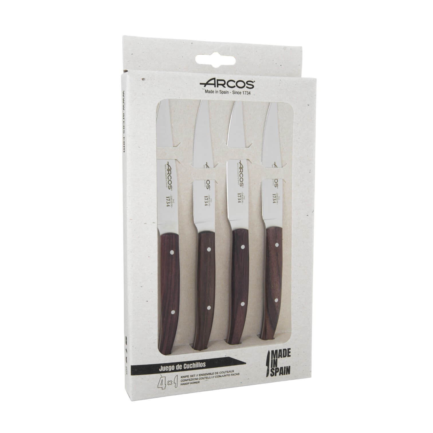 Set de 4 cuchillos chuleteros The Origin madera de palisandro