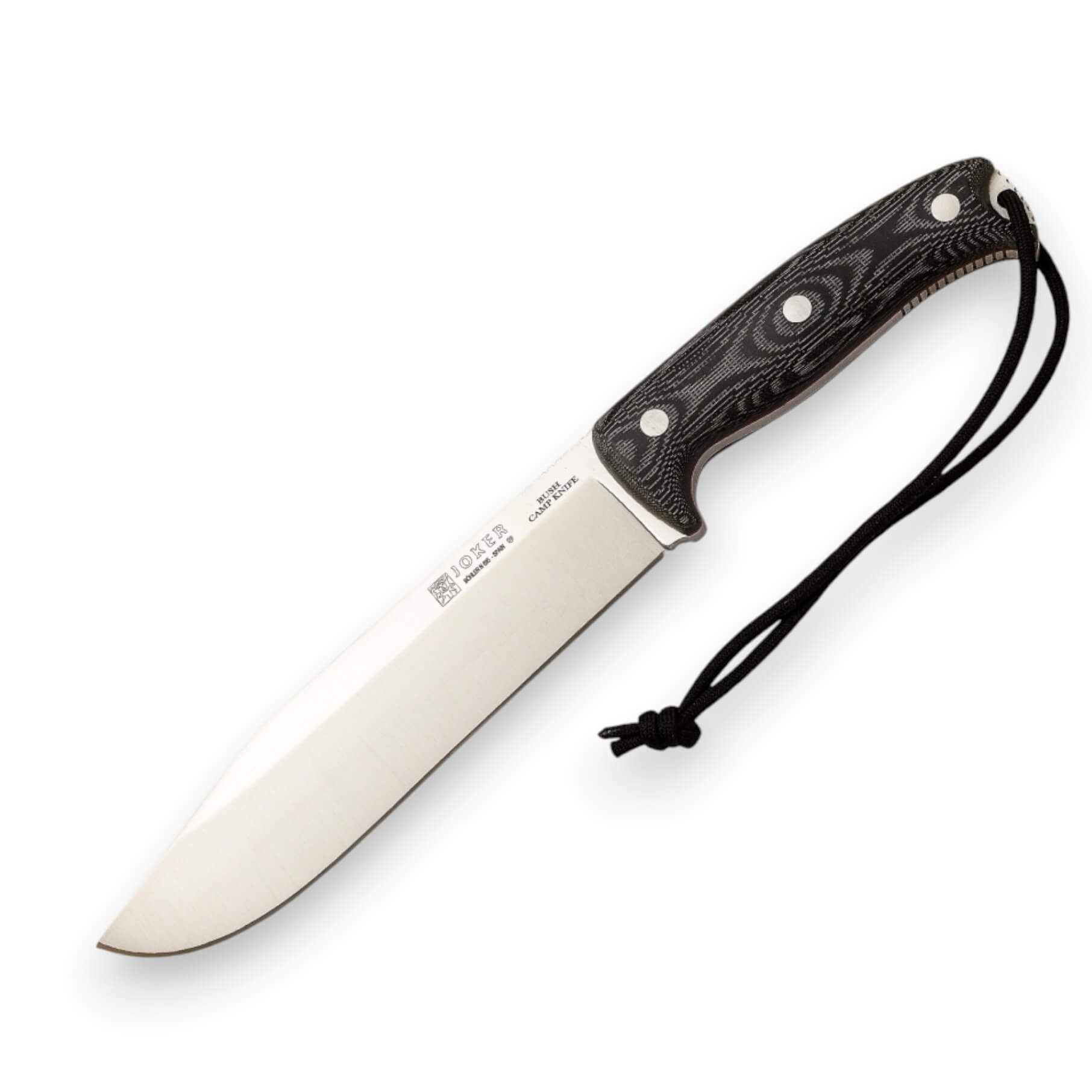 Faca de bushcraft Bush Camp Knife Joker com cabo em micarta preta...