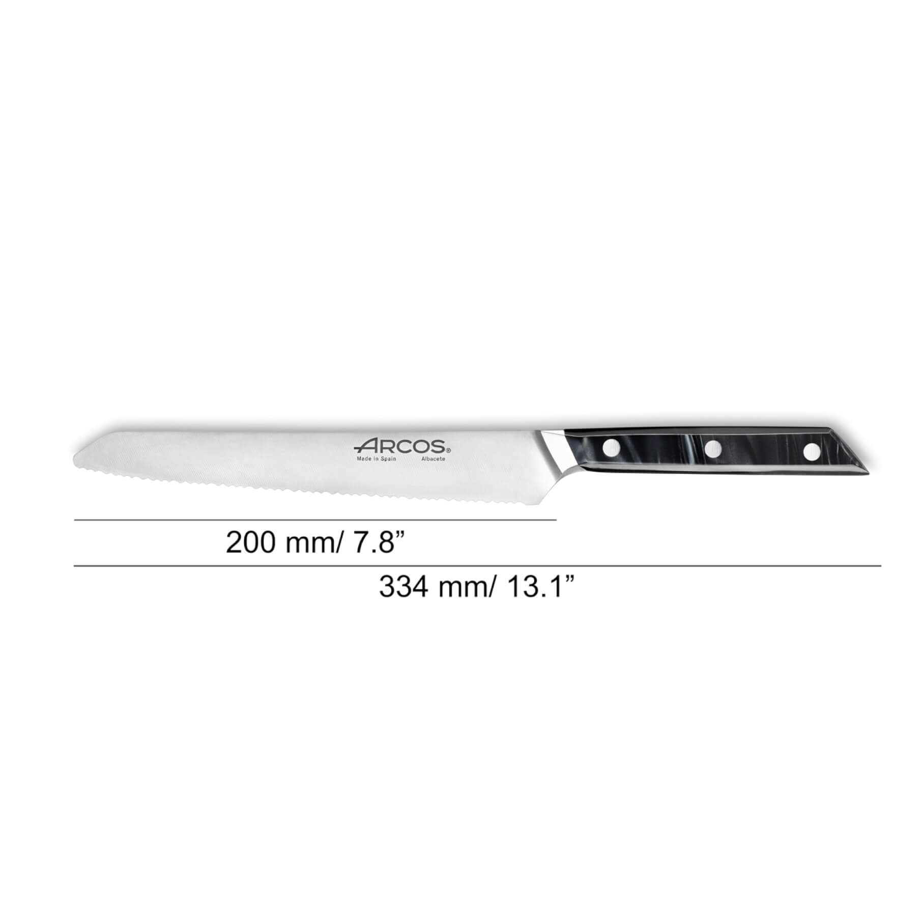 Coltello da pane Arcos serie Eclipse da 20 cm con lama seghettata
