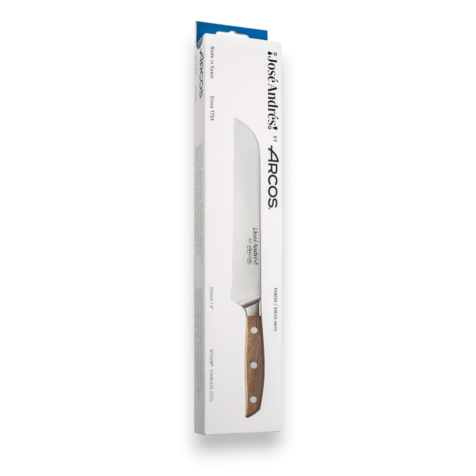 Coltello da pane con lama da 20 cm e manico in rovere, serie Arcos José Andrés