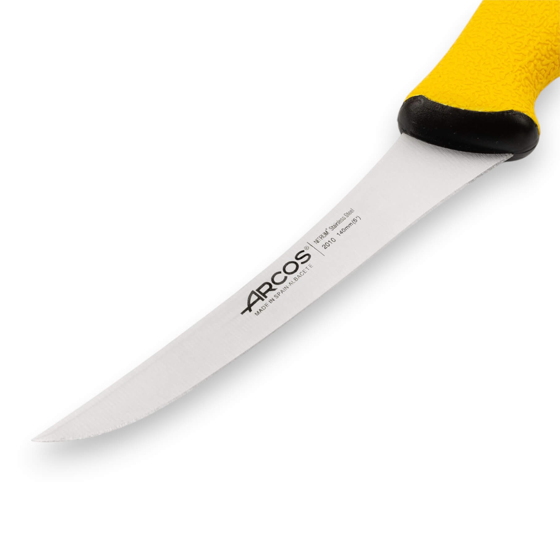 Coltello da disosso rigido curvo Arcos Duo Pro da 140 mm con manico giallo