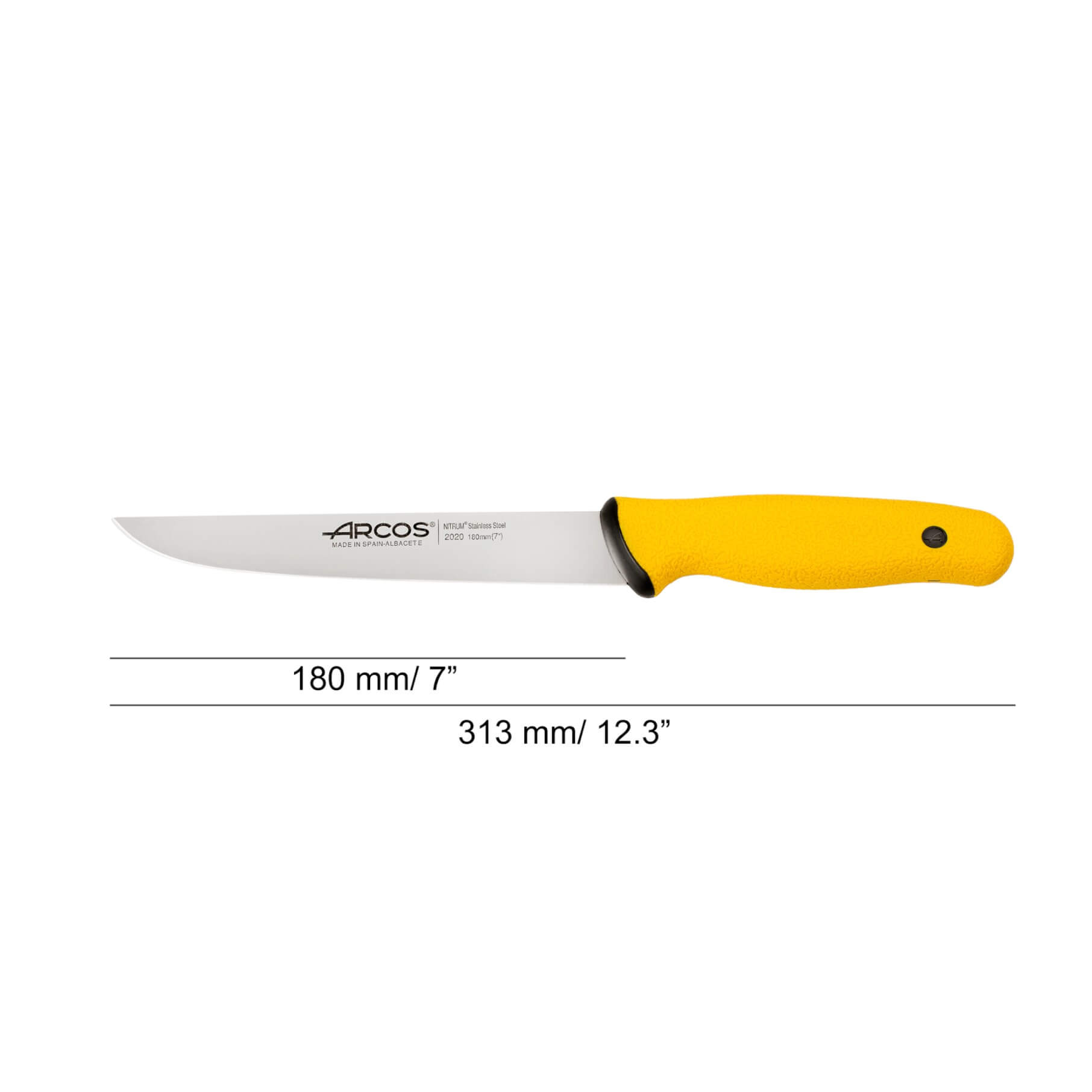 Coltello da macellaio Arcos Duo Pro da 180 mm con manico giallo